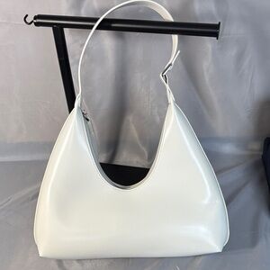 Melolila Elegant White Crescent shoulder bag hobo, (New with small flaw)